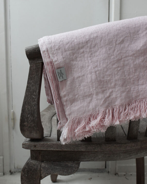 Heaven Linen hapsu torkkupeitto 145 x 190 utuinen roosa