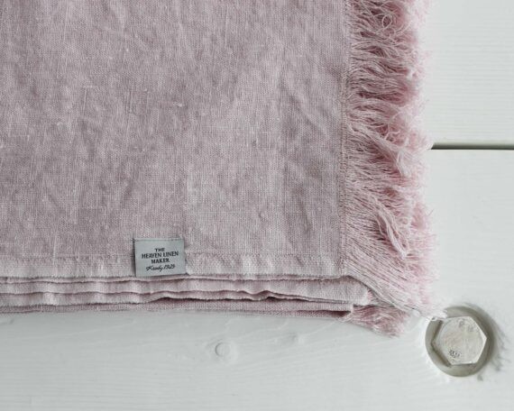 Heaven Linen hapsu torkkupeitto 145 x 190 utuinen roosa - Image 2