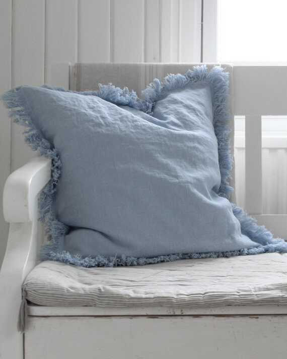 Heaven Linen 50 x 50 hapsu tyynynpäällinen taivaansininen