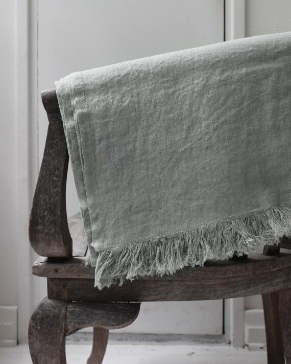 Heaven Linen hapsu torkkupeitto 145 x 190 eukalyptuksen vihreä