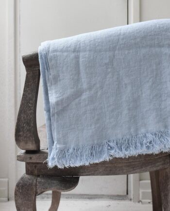 Heaven Linen hapsu torkkupeitto 145 x 190 taivaansininen
