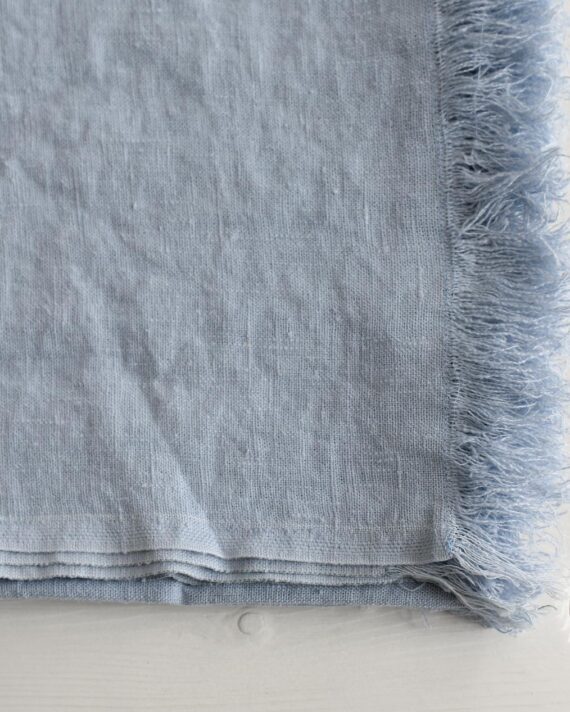 Heaven Linen hapsu torkkupeitto 145 x 190 taivaansininen - Image 3